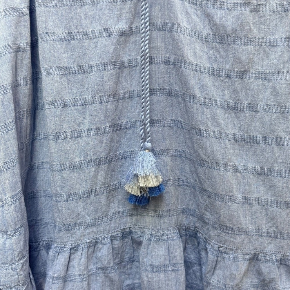 Matilda Jane Dream Chasers Pretty Thing Blue Chambray Blouse Cottagecore Size M - Picture 5 of 8